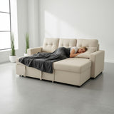 Convertible L Shaped Sectional Sleeper Sofa Bed, Saving Pull Out Couch