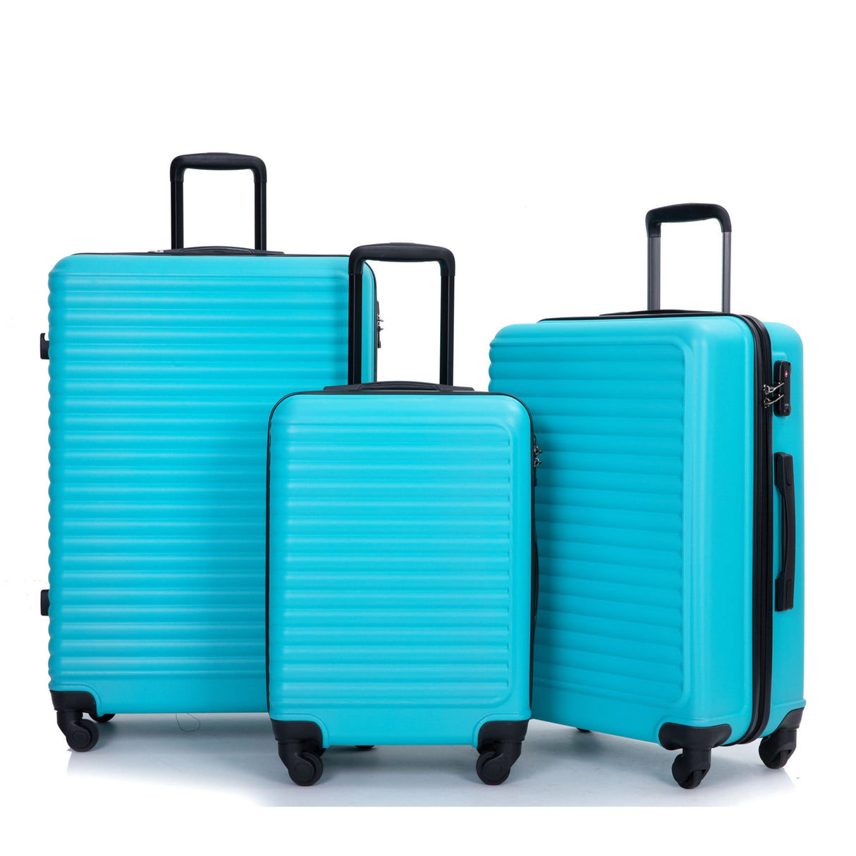 3 Piece Luggage Sets Lightweight Suitcase With Two Hooks, Spinner Wheels, Tsa Lock