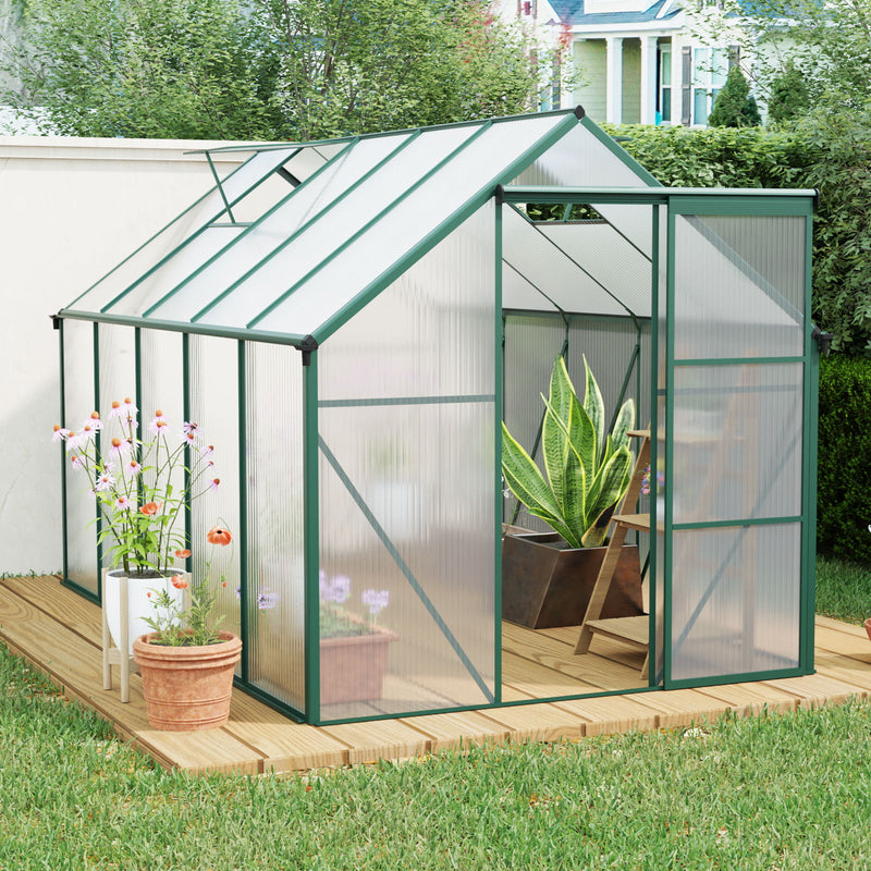 Polycarbonate house Raised Base And Anchor Aluminum Heavy Duty Walk-In houses For Outdoor Backyard In All Season