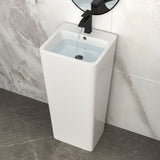 Pedestal Sink 16" For Powder Rooms - White