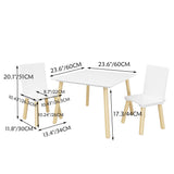 Kids Table And 2 Chairs Set, 3 Piece Toddler Activity Play - White