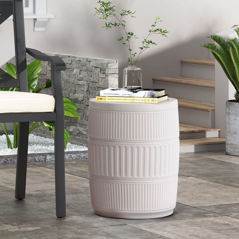 Outdoor Patio End Table - Antique White