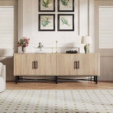 4 Door TV Cabinet, 2 Storage Spaces, Adjustable Shelves