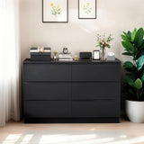 6 Drawer Dresser With Spacious Countertop And Concealed Handles