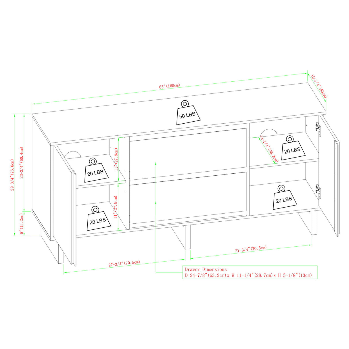 Scandi - Sideboard With Beveled Drawers