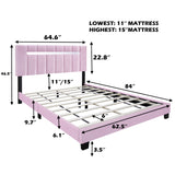 Queen Size Adjustable Upholstered Bed Frame Dark Velvet Collection Comfort And Simplicity
