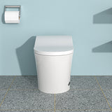 Smart Bidet Toilet Combo With Auto Open & Close, Heated Seat, Foot Sensor Flush, LED Display, Ceramic - White