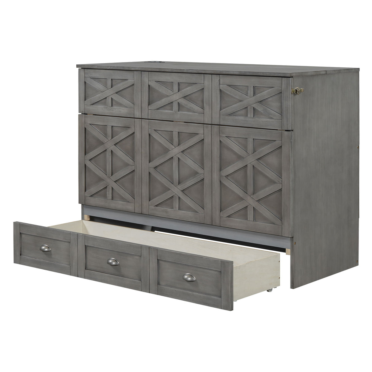 Murphy Bed With Large Drawers And USB Ports