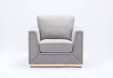 Valin - Linen Chair For Living Room - Gray