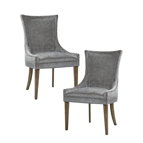 Elegant Design Comfortable Seating Dining Side Chair (Set of 2) - Dark Gray
