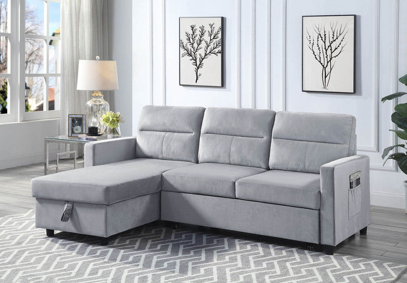 Ivy - Reversible Sleeper Sectional Sofa With Storage Chaise And Side Pocket