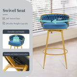 Modern Low Back Upholstered Counter Height Bar Stools (Set of 2)