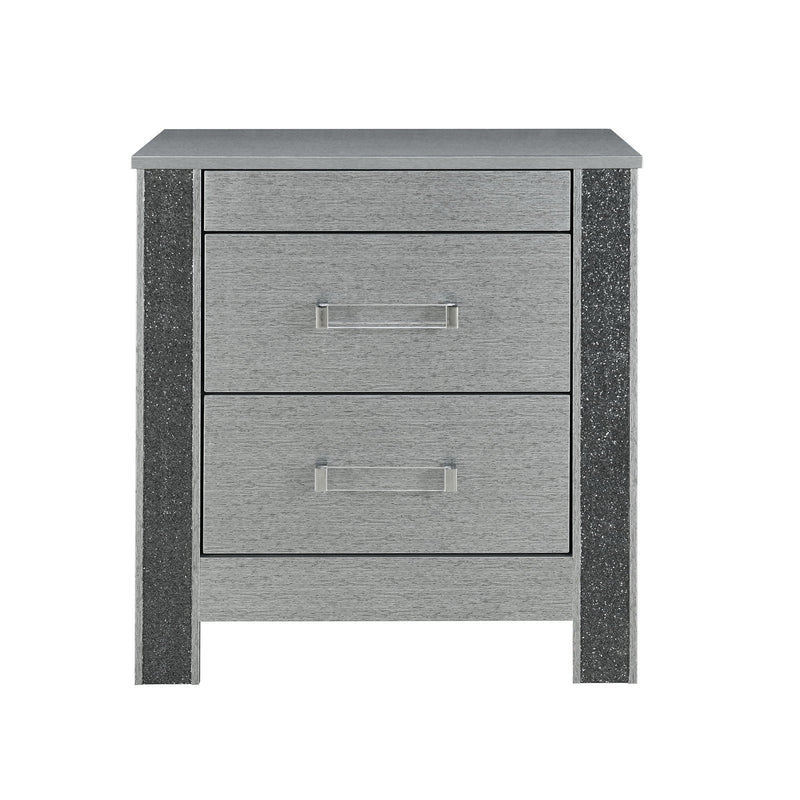 Lorenzo - Nightstand With Hidden Compartment And Handles - Silver