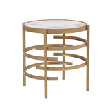 Round Table With Sintered Stone Top And Sturdy Metal Frame