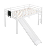 Loft Bed With Slide, Stair And Chalkboard