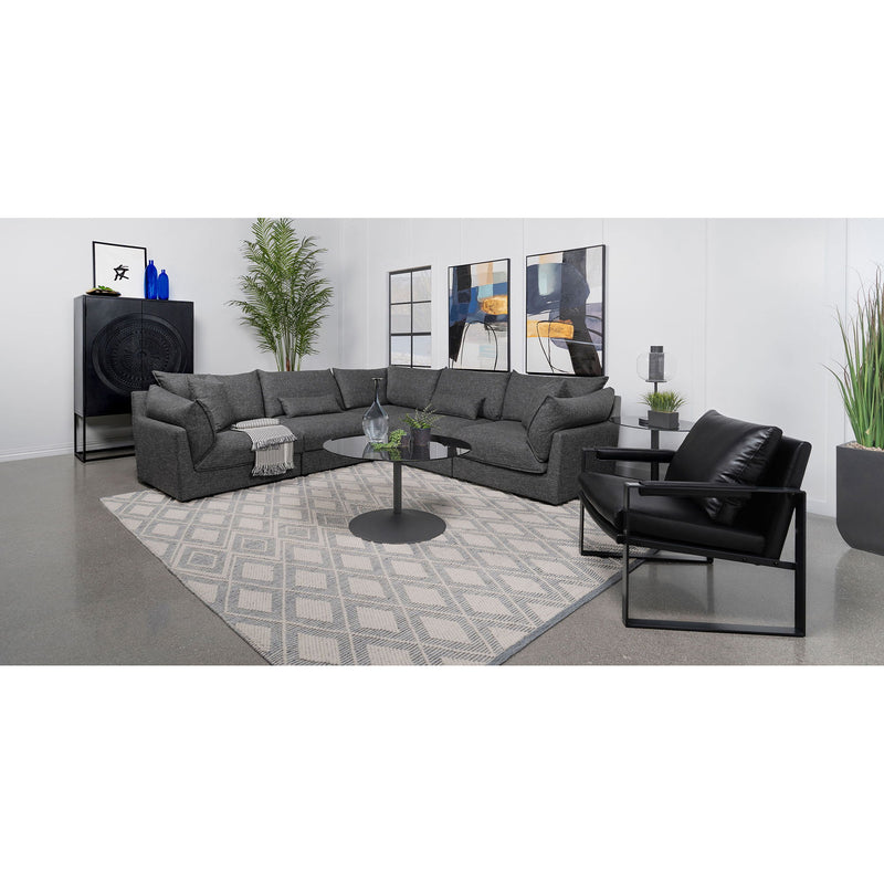 Tomasina - Modular Sectional Sofa With Corner, Armless Chairs And Armchairs - Black