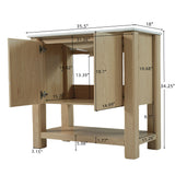 Modern Bathroom Vanity With Rectangle Ceramic Sink, Soft Closing Doors