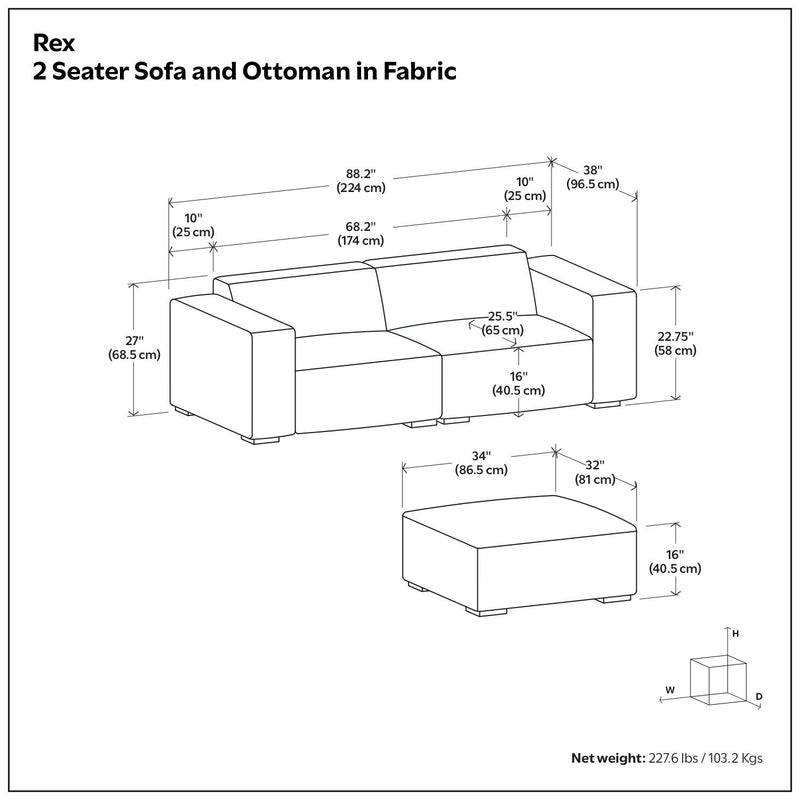 Rex - Handcrafted Sectional Sofa And Ottoman