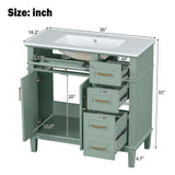 Modern Bathroom Vanity With Ceramic Sink, Soft Close Storage Cabinet