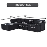 Modular L-Shaped Sectional Sofa With Deep Seat, Movable Chaise & 5 Pillows