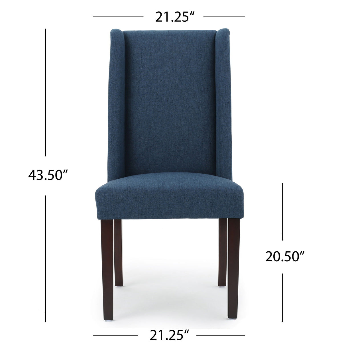 High Back Dining Chair With Wingback Design (Set of 2)
