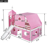 Loft Bed With Slide Tent And Tower Fun Playhouse Design