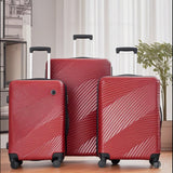 3 Piece Luggage Sets Lightweight Suitcase With Two Hooks, Spinner Wheels,