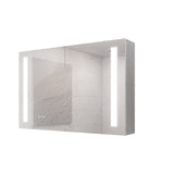 LED Medicine Cabinet With Mirror, Double Door With Defogger, Dimmer, Surface Mount