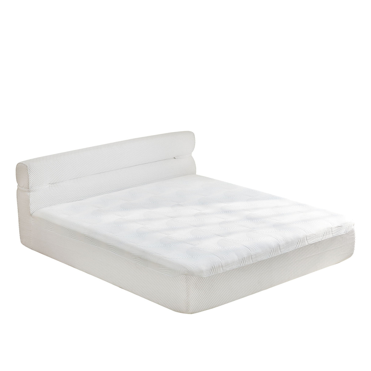 Queen Mattress & Bed Frame With Cool , Innovative All In One, Pressure Relief, Motion Isolation - White