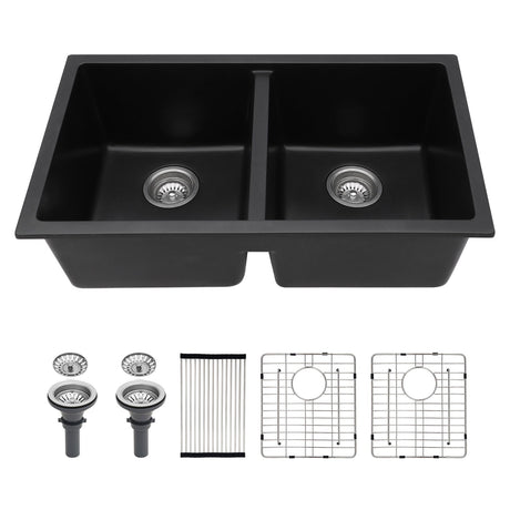 Granite Composite Double Bowl Undermount Kitchen Sink