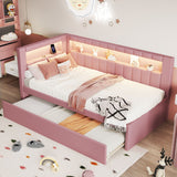 Upholstered Platform Bed With USB Ports And LED Belt