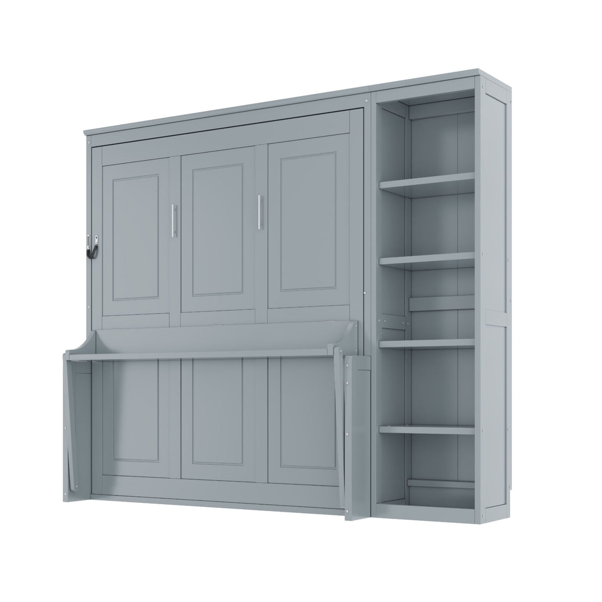 Sturdy Murphy Bed With Desk And Bookshelf