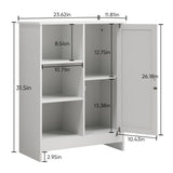Classic Freestanding Bathroom And Kitchen Storage Cabinet With Adjustable Shelves - White