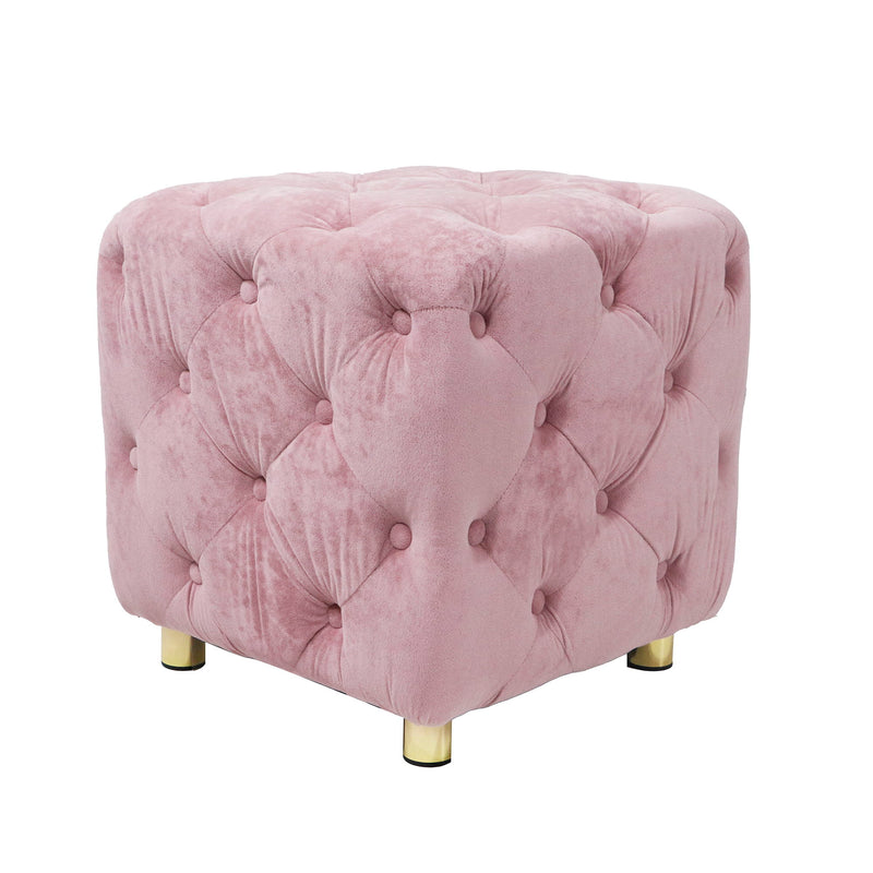 Modern Upholstered Ottoman, Exquisite Small End Table, Soft Foot Stool, Dressing Makeup Chair, Comfortable Seat For Living Room, Bedroom, Entrance