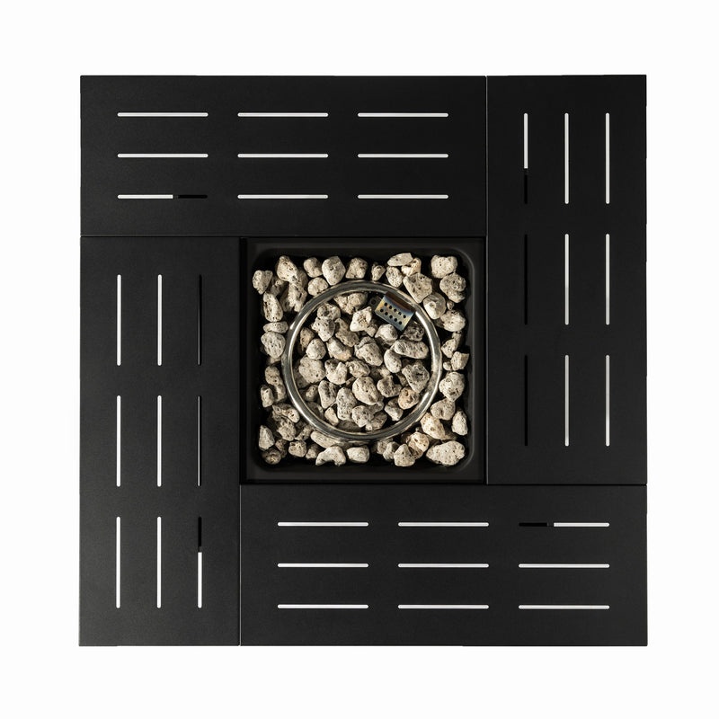 34" Propane Gas Fire Pit Table, 50000 Btu Rectangular Steel Fire Pit For Outside Patio Deck Garden Courtyard - Black