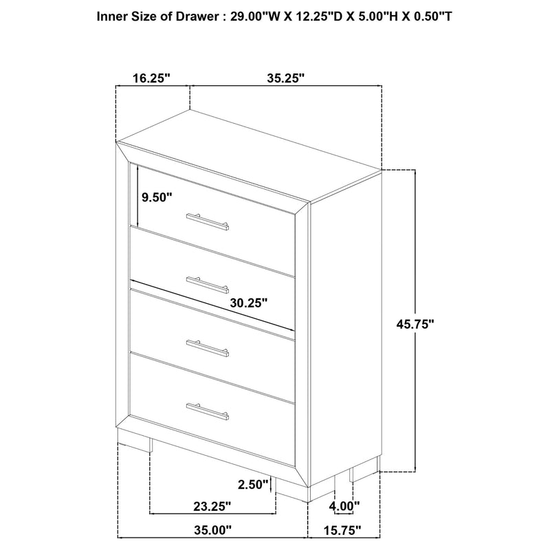 Merritt - 4 Drawer Bedroom Chest - Light Oak
