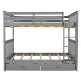 Bunk Bed With Ladders And 2 Storage Drawers