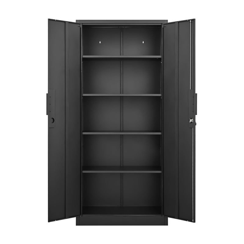 2 Door File Cabinet With Lock, 4 Adjustable Shelves, Heavy-Duty