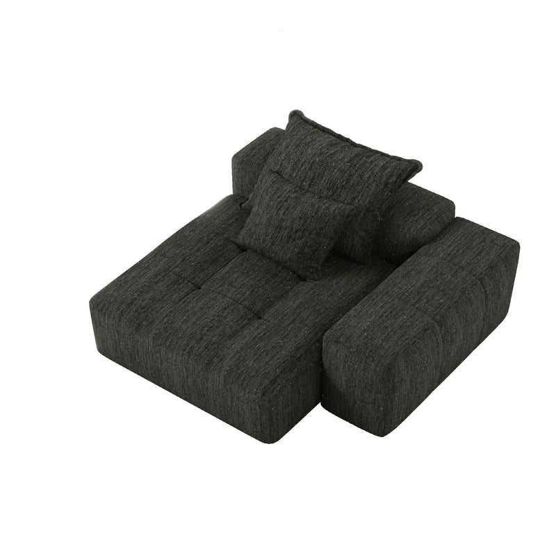 Modern Oversized Modular Sectional Sofa, Sparkling Fabric Soft Cushion Sofa With 2 Pillows