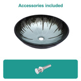 Crackle Vessel Sink With Pop Up Drain, Oval Bathroom Basin - Gray