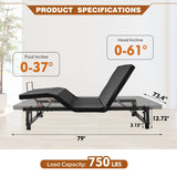 Adjustable Bed Base Frame & Head And Foot Incline Quiet Motor King Size Zero Gravity - Antique Black
