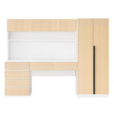 2 Door Storage Desk Wardrobe For Bedroom With Shelves And Drawers