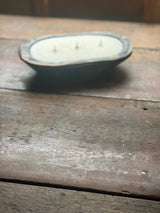 Rustic Black Dough Bowl Candle