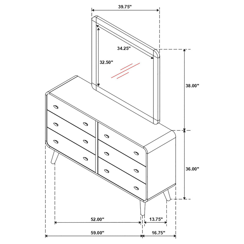Winston - 6 Drawer Dresser With Mirror