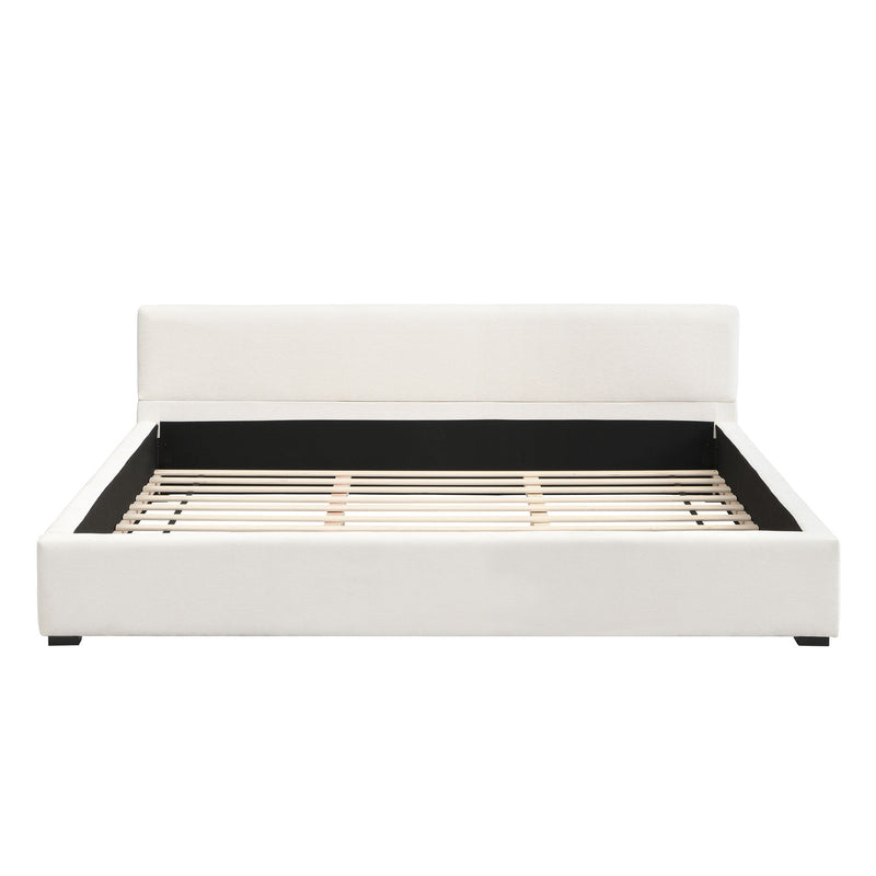 Elegant Wide Edge Bed With Soft Upholstered