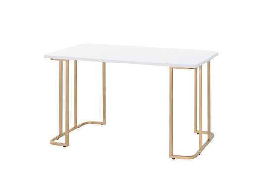Estie - Writing Desk - White / Gold