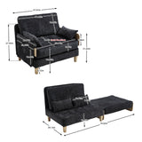 Mid Century Modern Foldable Sofa Bed, 3 In 1 Convertible Sleeper With 3 Pillows