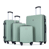 Luggage 4 Piece Lightweight Suitcase With Rotating Wheels With Tsa Lock,