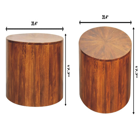 Round Coffee Table - Chestnut