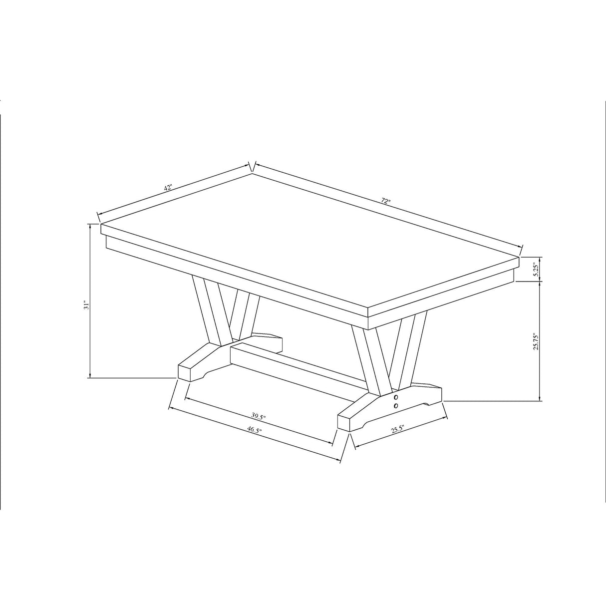 Panda - Dining Table And Trestle Base - Black